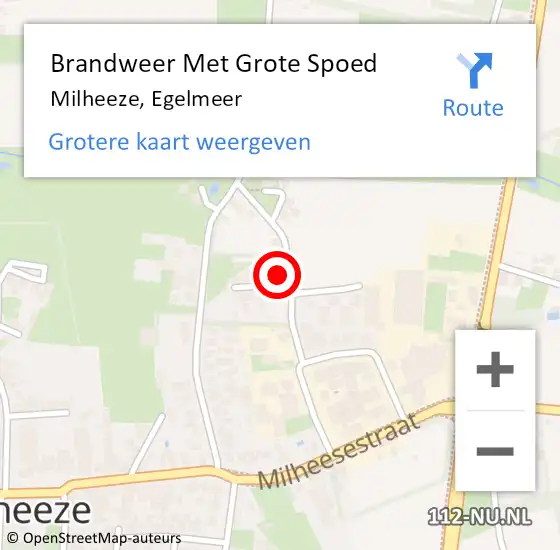 Locatie op kaart van de 112 melding: Brandweer Met Grote Spoed Naar Milheeze, Egelmeer op 19 maart 2022 08:45