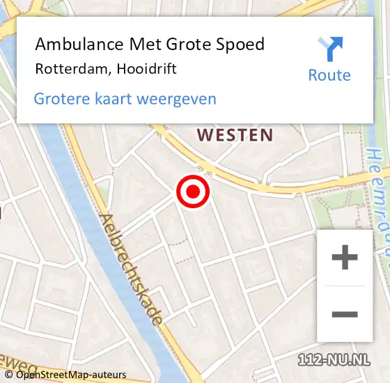 Locatie op kaart van de 112 melding: Ambulance Met Grote Spoed Naar Rotterdam, Hooidrift op 19 maart 2022 09:34