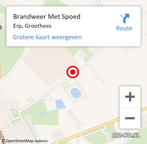 Locatie op kaart van de 112 melding: Brandweer Met Spoed Naar Erp, Groothees op 19 maart 2022 09:34