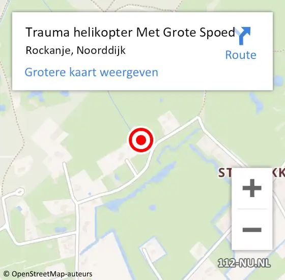 Locatie op kaart van de 112 melding: Trauma helikopter Met Grote Spoed Naar Rockanje, Noorddijk op 19 maart 2022 09:36