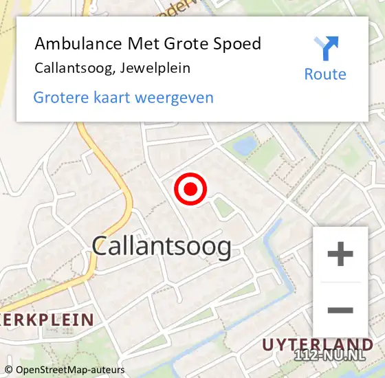 Locatie op kaart van de 112 melding: Ambulance Met Grote Spoed Naar Callantsoog, Jewelplein op 19 maart 2022 09:38