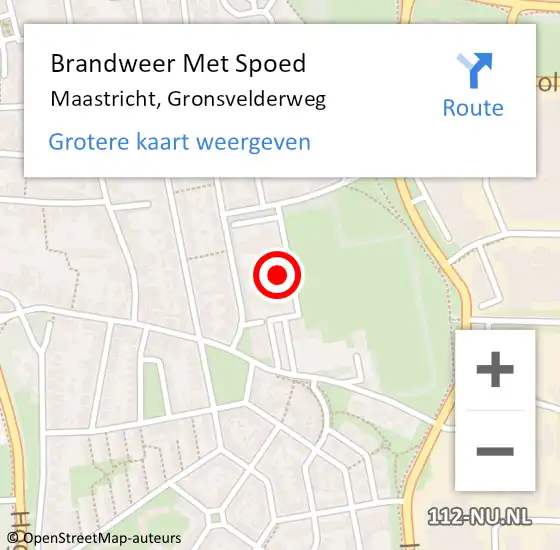 Locatie op kaart van de 112 melding: Brandweer Met Spoed Naar Maastricht, Gronsvelderweg op 19 maart 2022 10:26