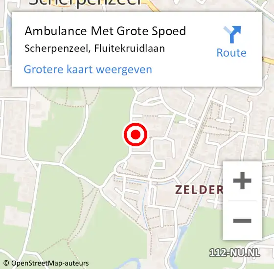 Locatie op kaart van de 112 melding: Ambulance Met Grote Spoed Naar Scherpenzeel, Fluitekruidlaan op 19 maart 2022 10:49