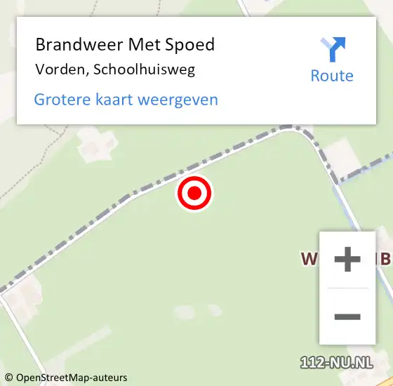 Locatie op kaart van de 112 melding: Brandweer Met Spoed Naar Vorden, Schoolhuisweg op 19 maart 2022 10:55