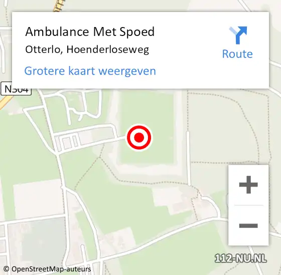 Locatie op kaart van de 112 melding: Ambulance Met Spoed Naar Otterlo, Hoenderloseweg op 19 maart 2022 11:20