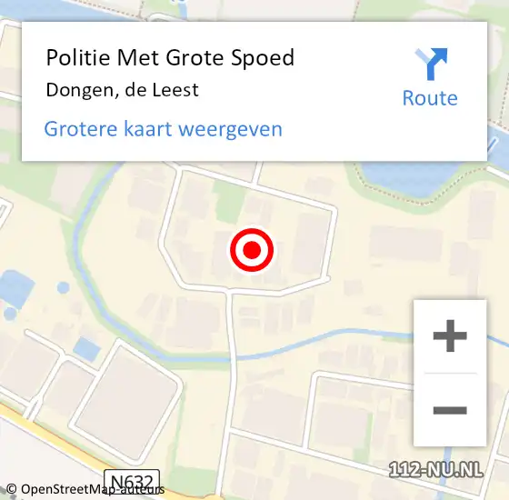 Locatie op kaart van de 112 melding: Politie Met Grote Spoed Naar Dongen, de Leest op 19 maart 2022 11:31