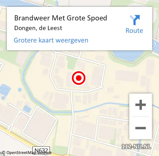 Locatie op kaart van de 112 melding: Brandweer Met Grote Spoed Naar Dongen, de Leest op 19 maart 2022 11:31