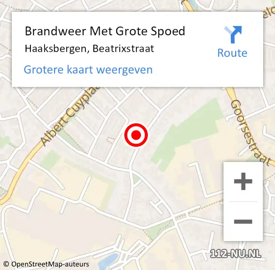 Locatie op kaart van de 112 melding: Brandweer Met Grote Spoed Naar Haaksbergen, Beatrixstraat op 19 maart 2022 13:08