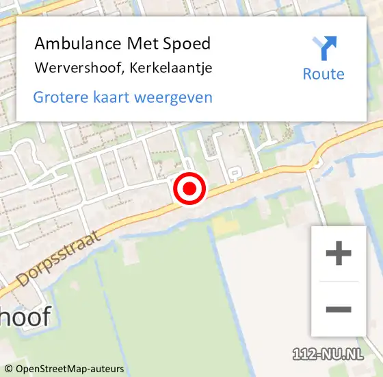 Locatie op kaart van de 112 melding: Ambulance Met Spoed Naar Wervershoof, Kerkelaantje op 19 maart 2022 13:18