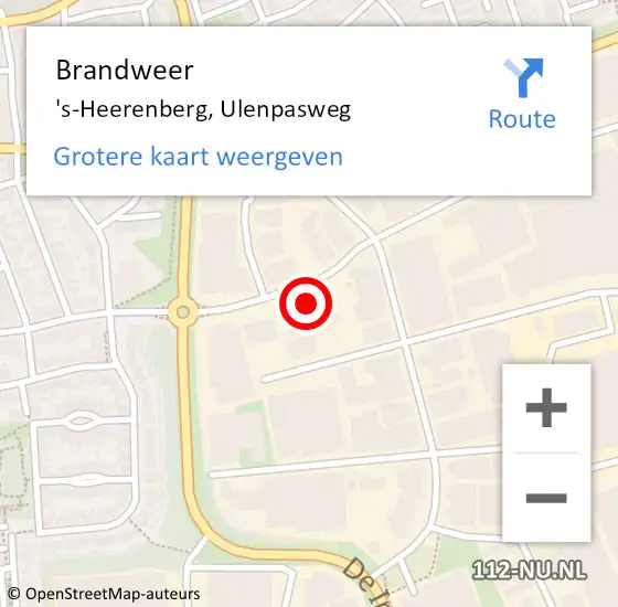 Locatie op kaart van de 112 melding: Brandweer 's-Heerenberg, Ulenpasweg op 19 maart 2022 13:21