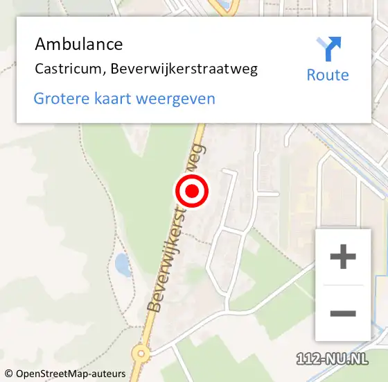 Locatie op kaart van de 112 melding: Ambulance Castricum, Beverwijkerstraatweg op 19 maart 2022 13:33