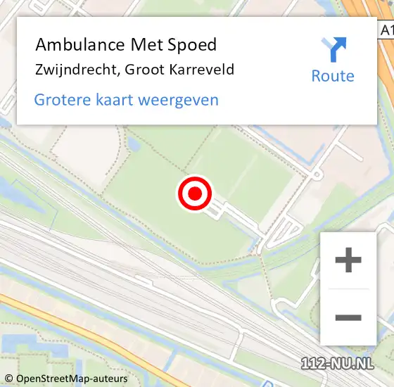 Locatie op kaart van de 112 melding: Ambulance Met Spoed Naar Zwijndrecht, Groot Karreveld op 19 maart 2022 14:07