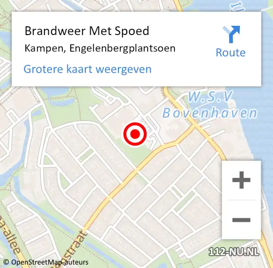 Locatie op kaart van de 112 melding: Brandweer Met Spoed Naar Kampen, Engelenbergplantsoen op 19 maart 2022 14:14