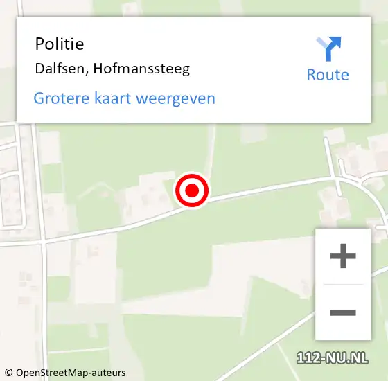 Locatie op kaart van de 112 melding: Politie Dalfsen, Hofmanssteeg op 19 maart 2022 14:20