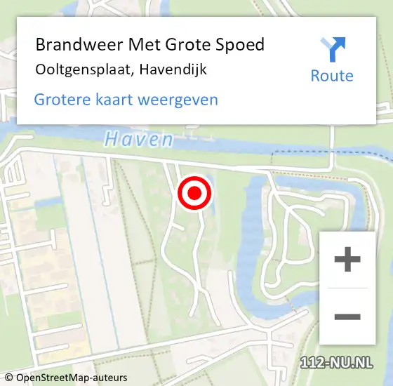 Locatie op kaart van de 112 melding: Brandweer Met Grote Spoed Naar Ooltgensplaat, Havendijk op 19 maart 2022 14:39