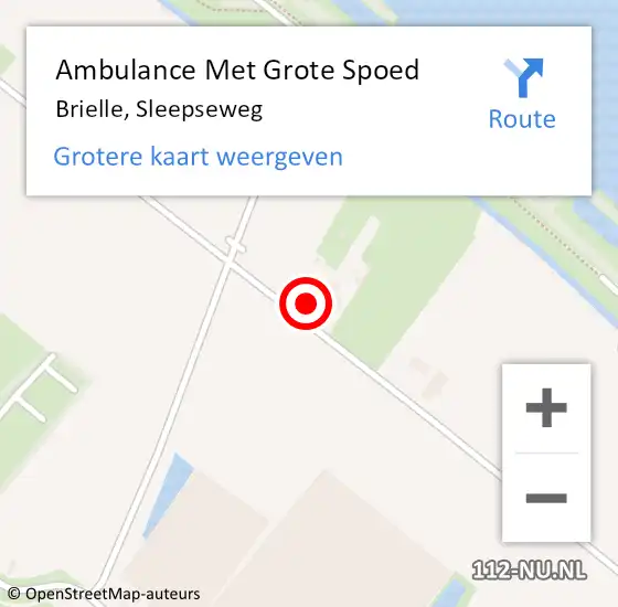 Locatie op kaart van de 112 melding: Ambulance Met Grote Spoed Naar Brielle, Sleepseweg op 19 maart 2022 15:12