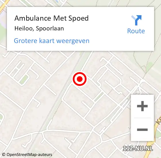 Locatie op kaart van de 112 melding: Ambulance Met Spoed Naar Heiloo, Spoorlaan op 19 maart 2022 15:19