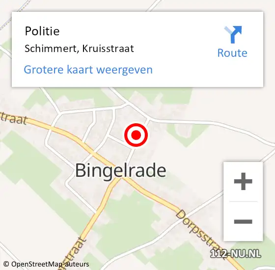 Locatie op kaart van de 112 melding: Politie Schimmert, Kruisstraat op 19 maart 2022 15:22