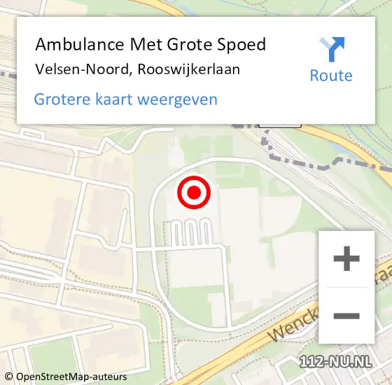 Locatie op kaart van de 112 melding: Ambulance Met Grote Spoed Naar Velsen-Noord, Rooswijkerlaan op 19 maart 2022 15:27