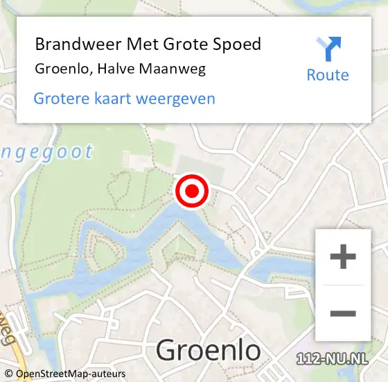 Locatie op kaart van de 112 melding: Brandweer Met Grote Spoed Naar Groenlo, Halve Maanweg op 19 maart 2022 15:37