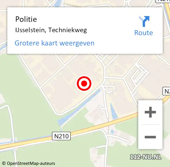 Locatie op kaart van de 112 melding: Politie IJsselstein, Techniekweg op 19 maart 2022 15:42