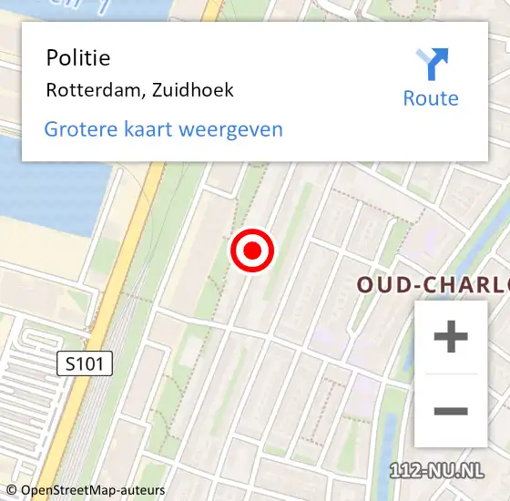 Locatie op kaart van de 112 melding: Politie Rozenburg, Zuidhoek op 19 maart 2022 15:46