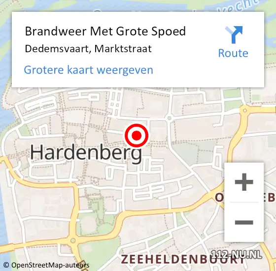 Locatie op kaart van de 112 melding: Brandweer Met Grote Spoed Naar Dedemsvaart, Marktstraat op 19 maart 2022 15:54