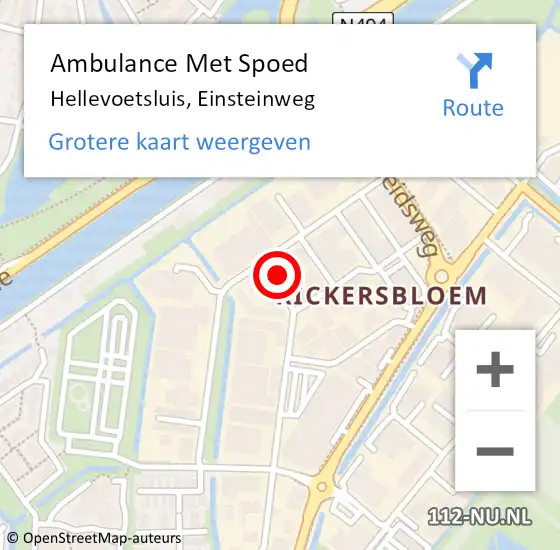 Locatie op kaart van de 112 melding: Ambulance Met Spoed Naar Hellevoetsluis, Einsteinweg op 19 maart 2022 16:05