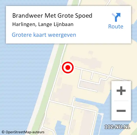 Locatie op kaart van de 112 melding: Brandweer Met Grote Spoed Naar Harlingen, Lange Lijnbaan op 19 maart 2022 16:24