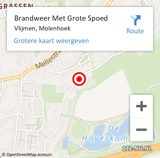 Locatie op kaart van de 112 melding: Brandweer Met Grote Spoed Naar Vlijmen, Molenhoek op 19 maart 2022 17:16