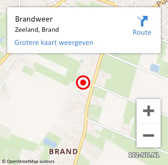 Locatie op kaart van de 112 melding: Brandweer Zeeland, Brand op 19 maart 2022 17:20