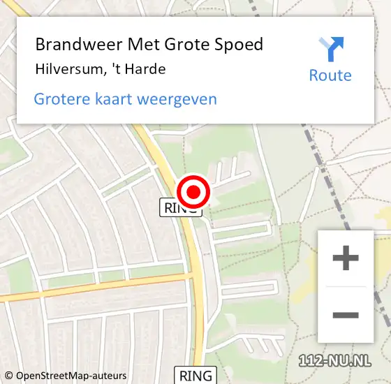 Locatie op kaart van de 112 melding: Brandweer Met Grote Spoed Naar Hilversum, 't Harde op 19 maart 2022 17:32