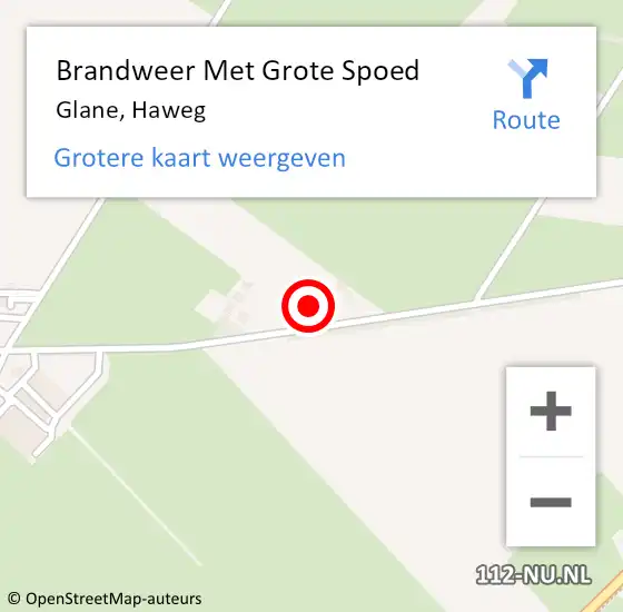 Locatie op kaart van de 112 melding: Brandweer Met Grote Spoed Naar Glane, Haweg op 19 maart 2022 17:34