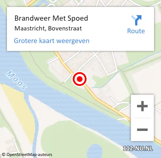 Locatie op kaart van de 112 melding: Brandweer Met Spoed Naar Maastricht, Bovenstraat op 19 maart 2022 17:55