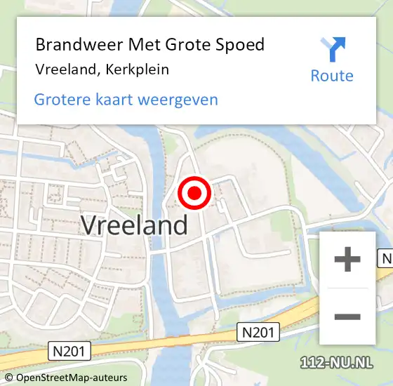 Locatie op kaart van de 112 melding: Brandweer Met Grote Spoed Naar Vreeland, Kerkplein op 19 maart 2022 18:42