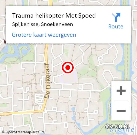 Locatie op kaart van de 112 melding: Trauma helikopter Met Spoed Naar Spijkenisse, Snoekenveen op 19 maart 2022 19:20