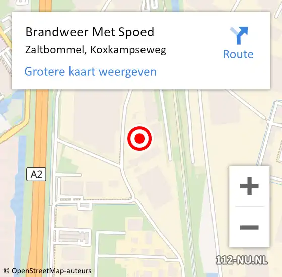 Locatie op kaart van de 112 melding: Brandweer Met Spoed Naar Zaltbommel, Koxkampseweg op 19 maart 2022 19:20