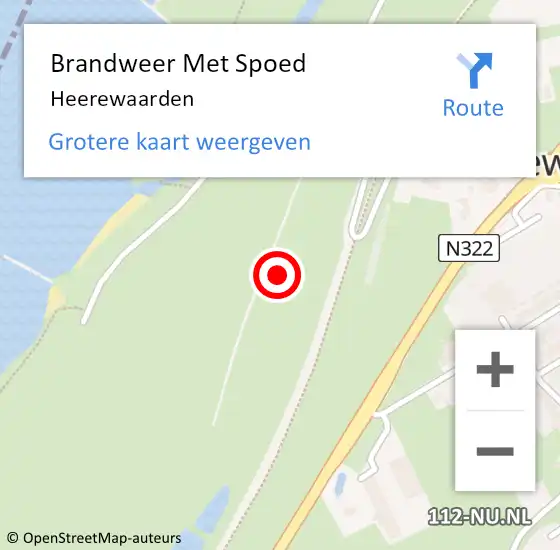 Locatie op kaart van de 112 melding: Brandweer Met Spoed Naar Heerewaarden op 19 maart 2022 19:25