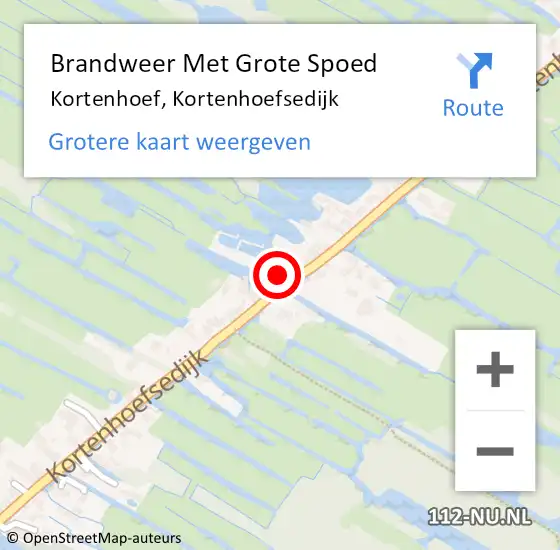 Locatie op kaart van de 112 melding: Brandweer Met Grote Spoed Naar Kortenhoef, Kortenhoefsedijk op 19 maart 2022 19:48