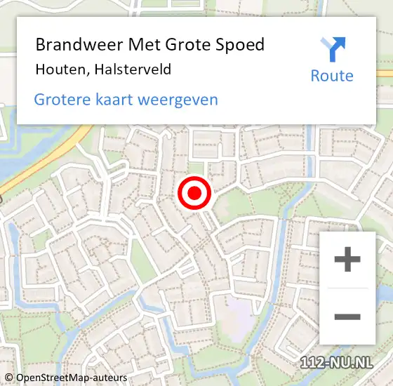 Locatie op kaart van de 112 melding: Brandweer Met Grote Spoed Naar Houten, Halsterveld op 19 maart 2022 20:17