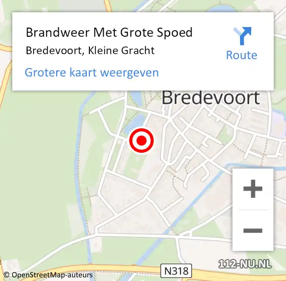 Locatie op kaart van de 112 melding: Brandweer Met Grote Spoed Naar Bredevoort, Kleine Gracht op 19 maart 2022 20:55