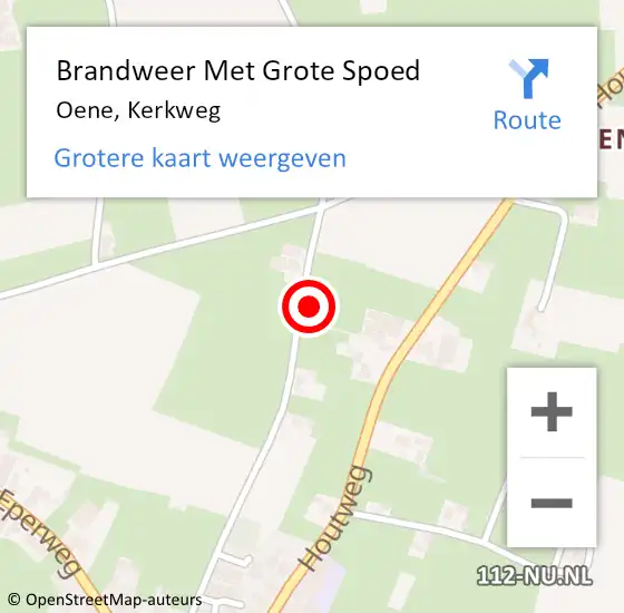 Locatie op kaart van de 112 melding: Brandweer Met Grote Spoed Naar Oene, Kerkweg op 19 maart 2022 21:04