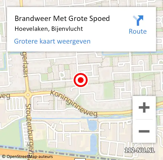 Locatie op kaart van de 112 melding: Brandweer Met Grote Spoed Naar Hoevelaken, Bijenvlucht op 19 maart 2022 21:43