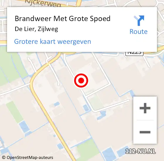 Locatie op kaart van de 112 melding: Brandweer Met Grote Spoed Naar De Lier, Zijlweg op 19 maart 2022 21:49