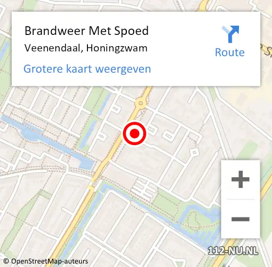 Locatie op kaart van de 112 melding: Brandweer Met Spoed Naar Veenendaal, Honingzwam op 19 maart 2022 21:56