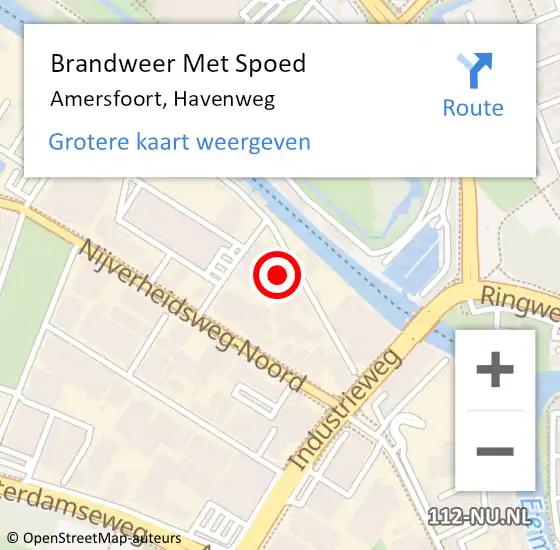 Locatie op kaart van de 112 melding: Brandweer Met Spoed Naar Amersfoort, Havenweg op 19 maart 2022 22:56