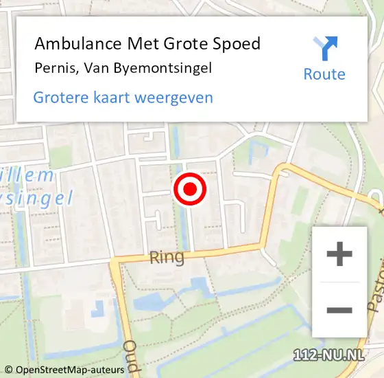 Locatie op kaart van de 112 melding: Ambulance Met Grote Spoed Naar Pernis, Van Byemontsingel op 19 maart 2022 23:19