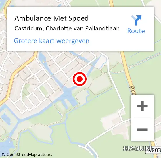 Locatie op kaart van de 112 melding: Ambulance Met Spoed Naar Castricum, Charlotte van Pallandtlaan op 19 maart 2022 23:47