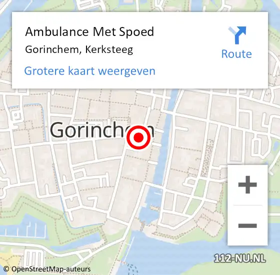 Locatie op kaart van de 112 melding: Ambulance Met Spoed Naar Gorinchem, Kerksteeg op 20 maart 2022 00:05