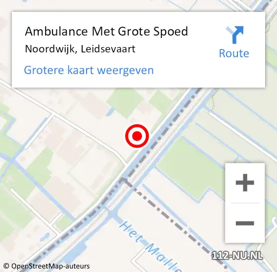 Locatie op kaart van de 112 melding: Ambulance Met Grote Spoed Naar Noordwijk, Leidsevaart op 20 maart 2022 01:06